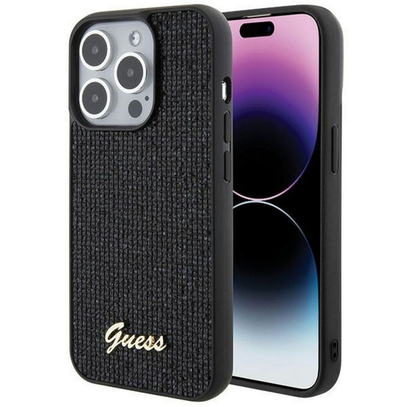 Original faceplate case GUESS GUHCP15LPMSDGSK for iPhone 15 PLUS (Disco Script Metal / black)