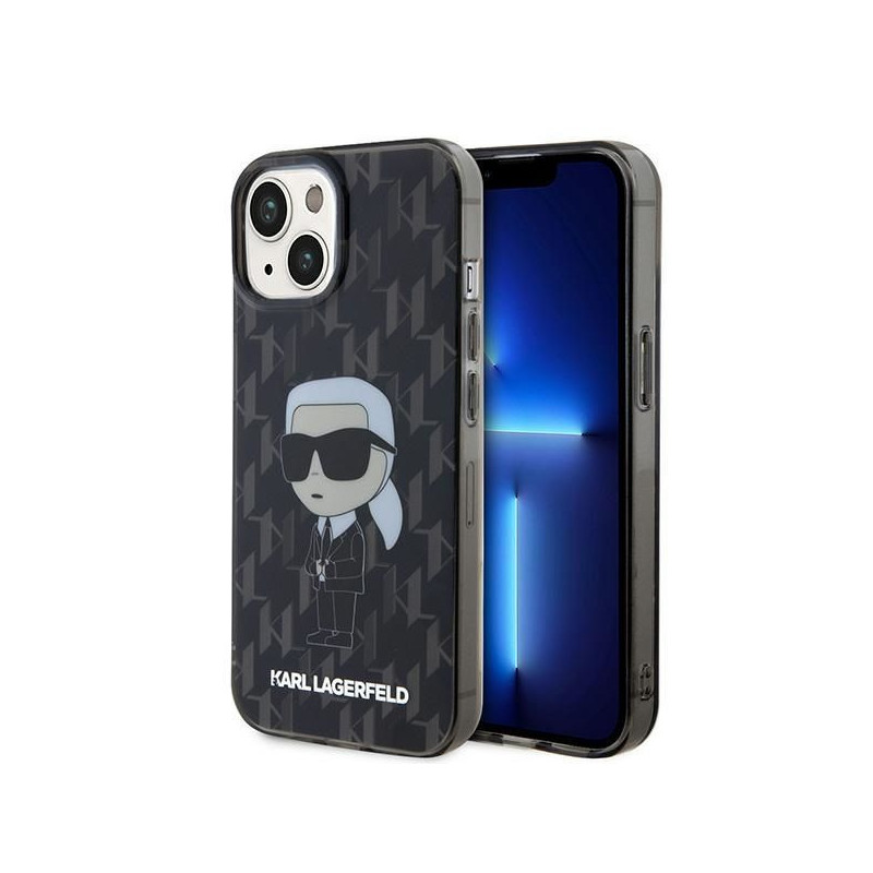 Original faceplate case KARL LAGERFELD KLHCP15SHNKMKLK for iPhone 15 (Ikonik Monogram / black)