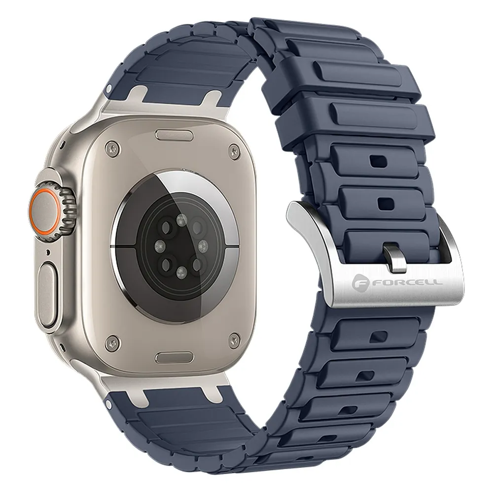 Strap to Apple Watch Forcell F-Design FA06 silicone holes 42 / 44 / 45 / 49 mm blue
