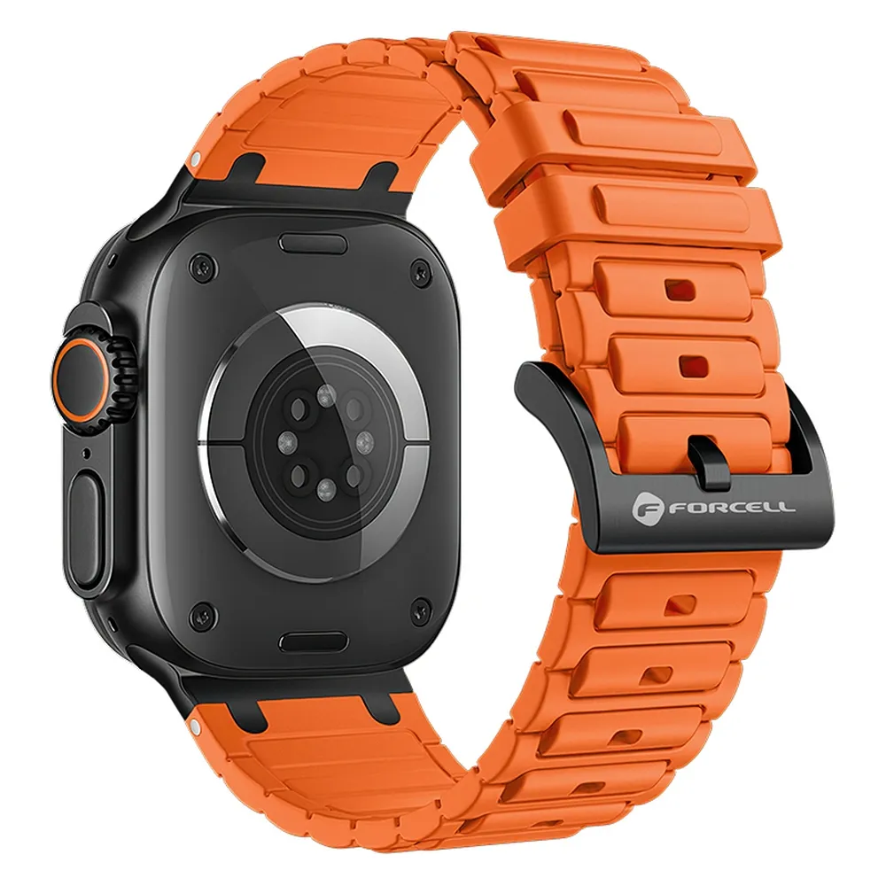 Strap to Apple Watch Forcell F-Design FA06 silicone holes 42 / 44 / 45 / 49 mm orange