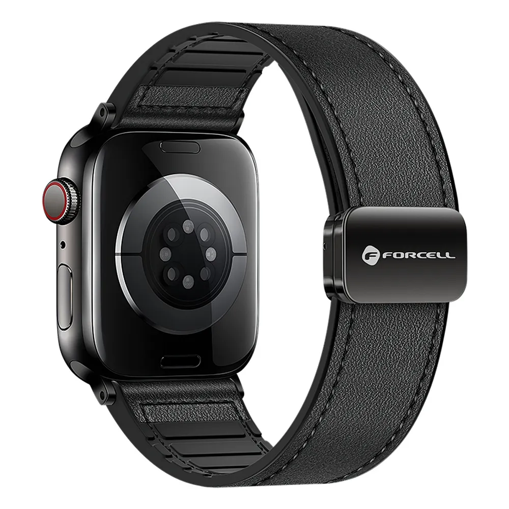 Strap to Apple Watch Forcell F-Design FA21 magnetic eco-friendly leather 38 / 40 / 41 mm black