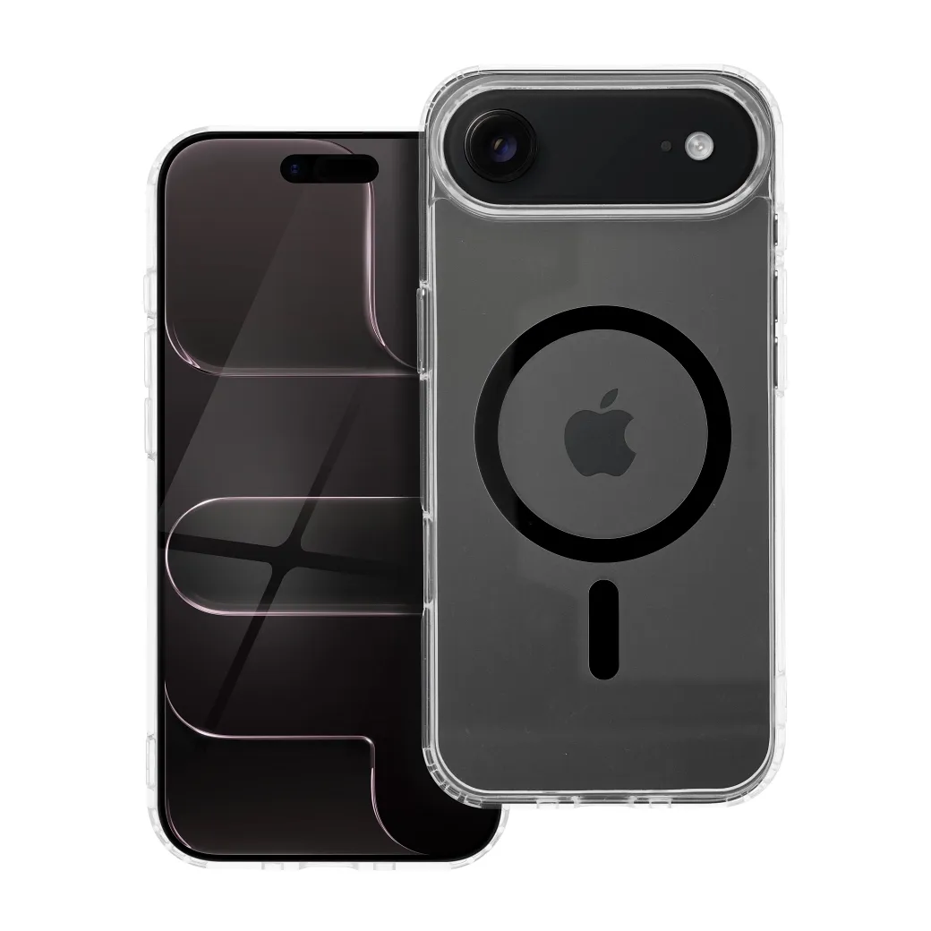 Case for iPhone 17 AIR Drop Glue Colorful Ring Mag Cover compatible with MagSafe black