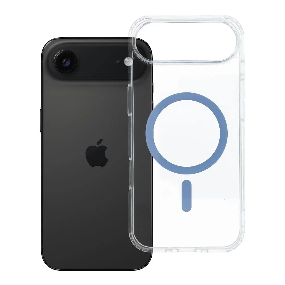 Case for iPhone 17 AIR Drop Glue Colorful Ring Mag Cover compatible with MagSafe light blue