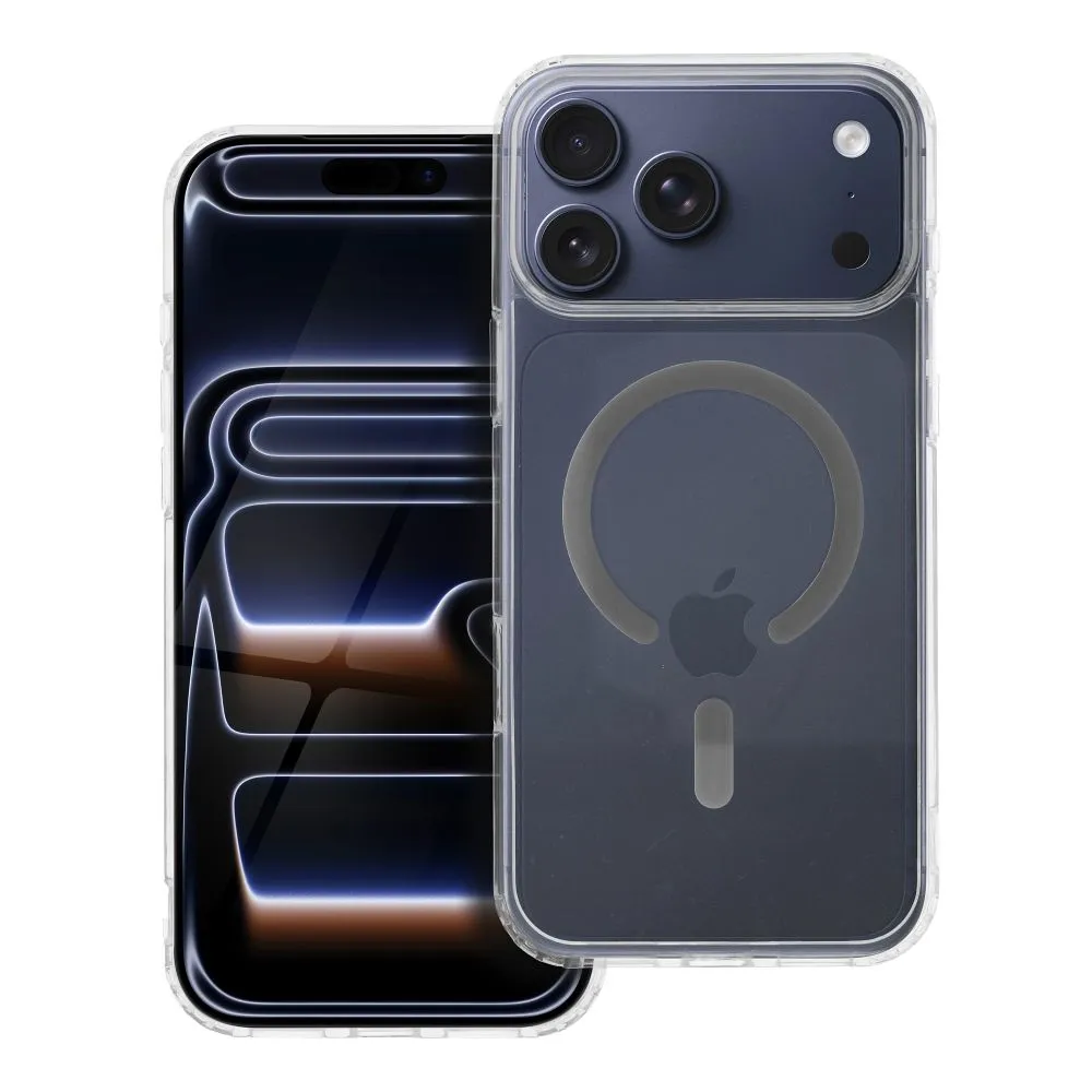 Case for iPhone 17 Pro Max / 18 Pro Max (low camera edge) Drop Glue Colorful Ring Mag Cover compatible with MagSafe gray