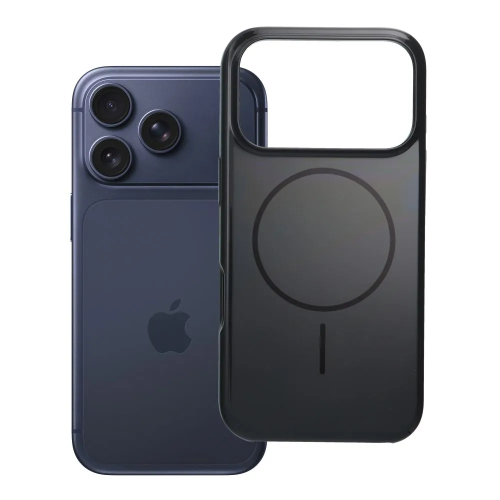 Case for iPhone 17 Pro / 18 Pro (low camera edge) Glossy Mag Cover compatible with MagSafe black