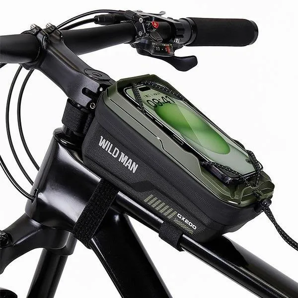 WILDMAN traveling bag for bike frame with zipper 1L (4 "- 7") GX200 green