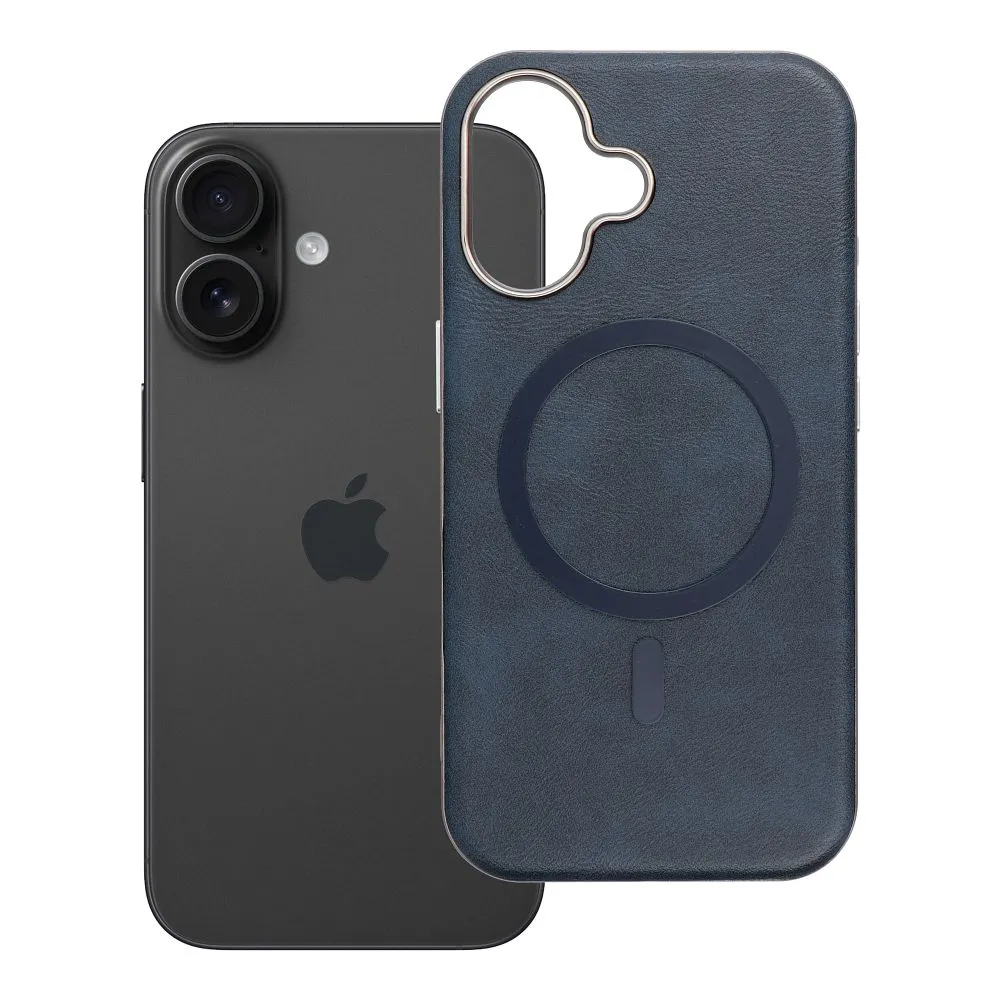 Case for iPhone 16 Gentleman Mag Cover compatible with MagSafe navy blue