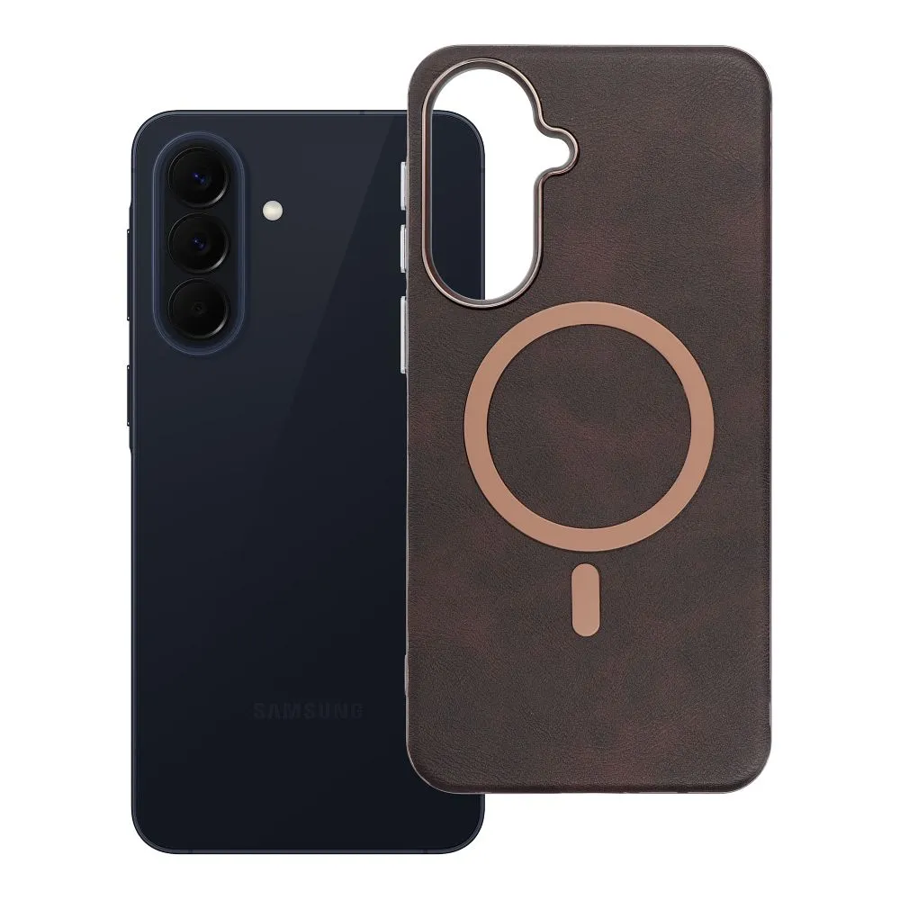 Case for Samsung A57 Gentleman Mag Cover compatible with MagSafe brown