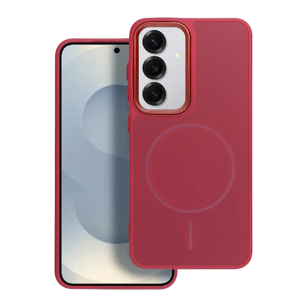 Case for Samsung S25 FE Frame Mag Cover compatible with MagSafe magenta