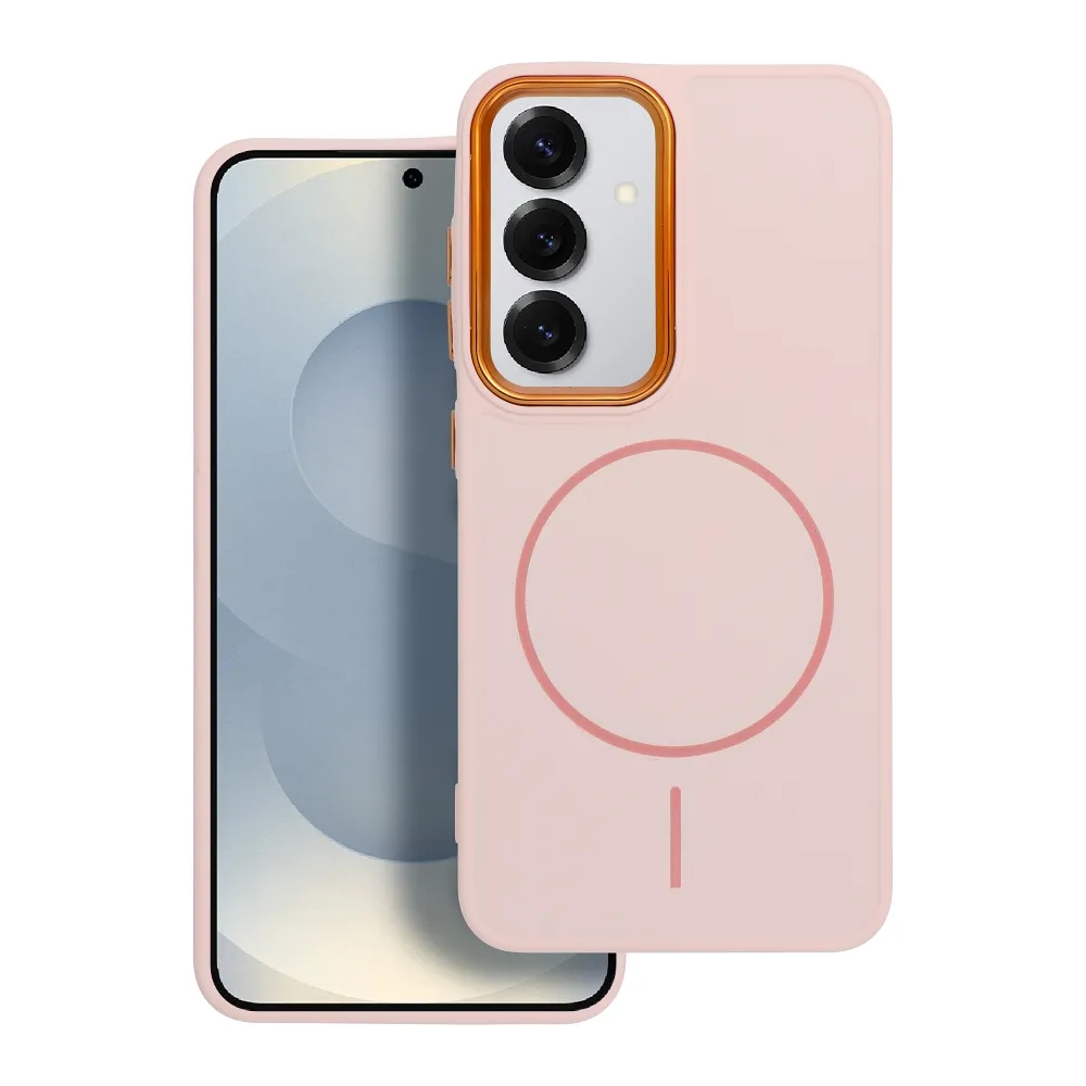 Case for Samsung A17 / A18 Frame Mag Cover compatible with MagSafe powder pink