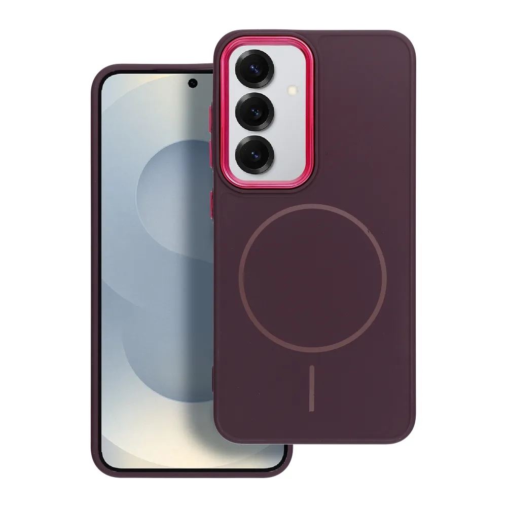 Case for Samsung S25 FE Frame Mag Cover compatible with MagSafe purple