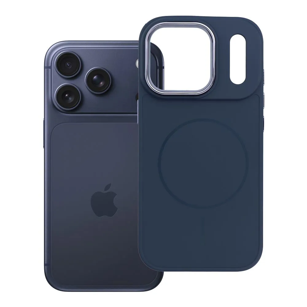 Case for iPhone 18 Pro / 17 Pro Frame Mag Cover compatible with MagSafe navy blue