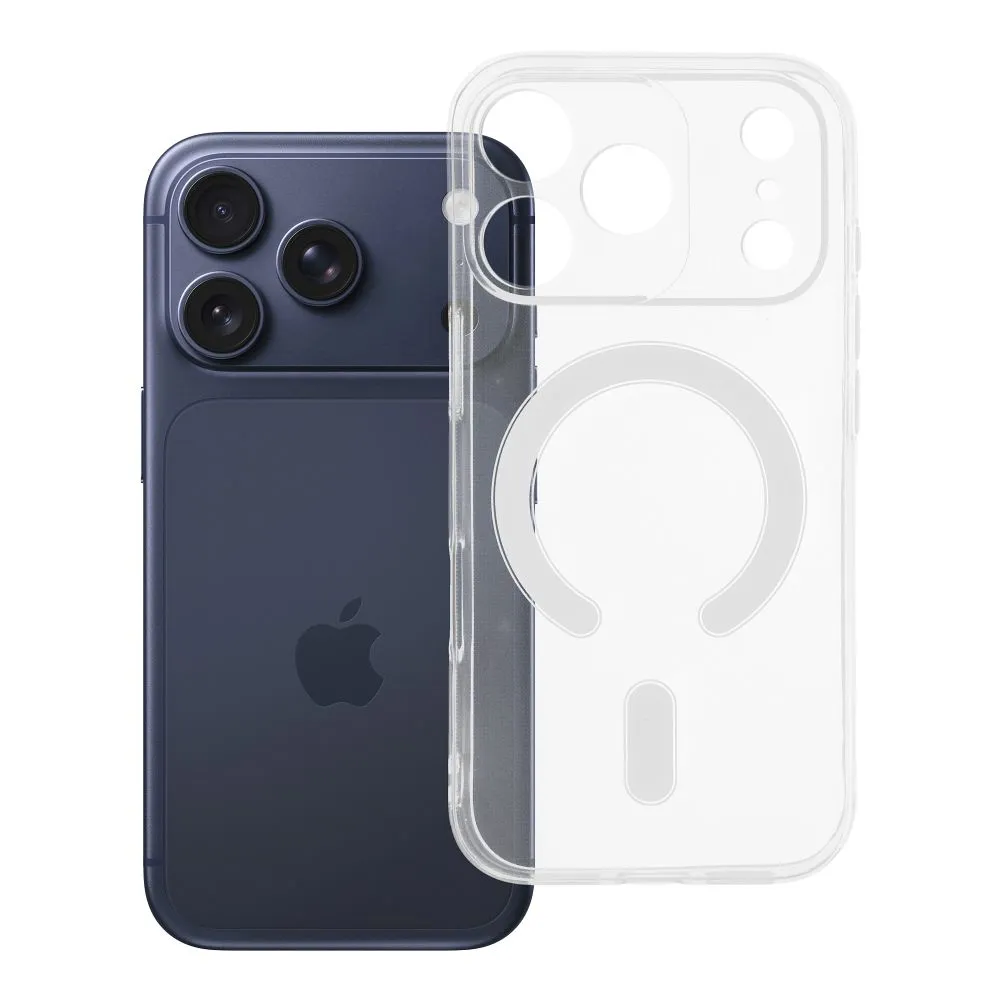 Case for iPhone 17 Pro / 18 Pro (low camera edge) Clear Case 2 mm Mag Cover compatible with MagSafe (camera protection) transparent