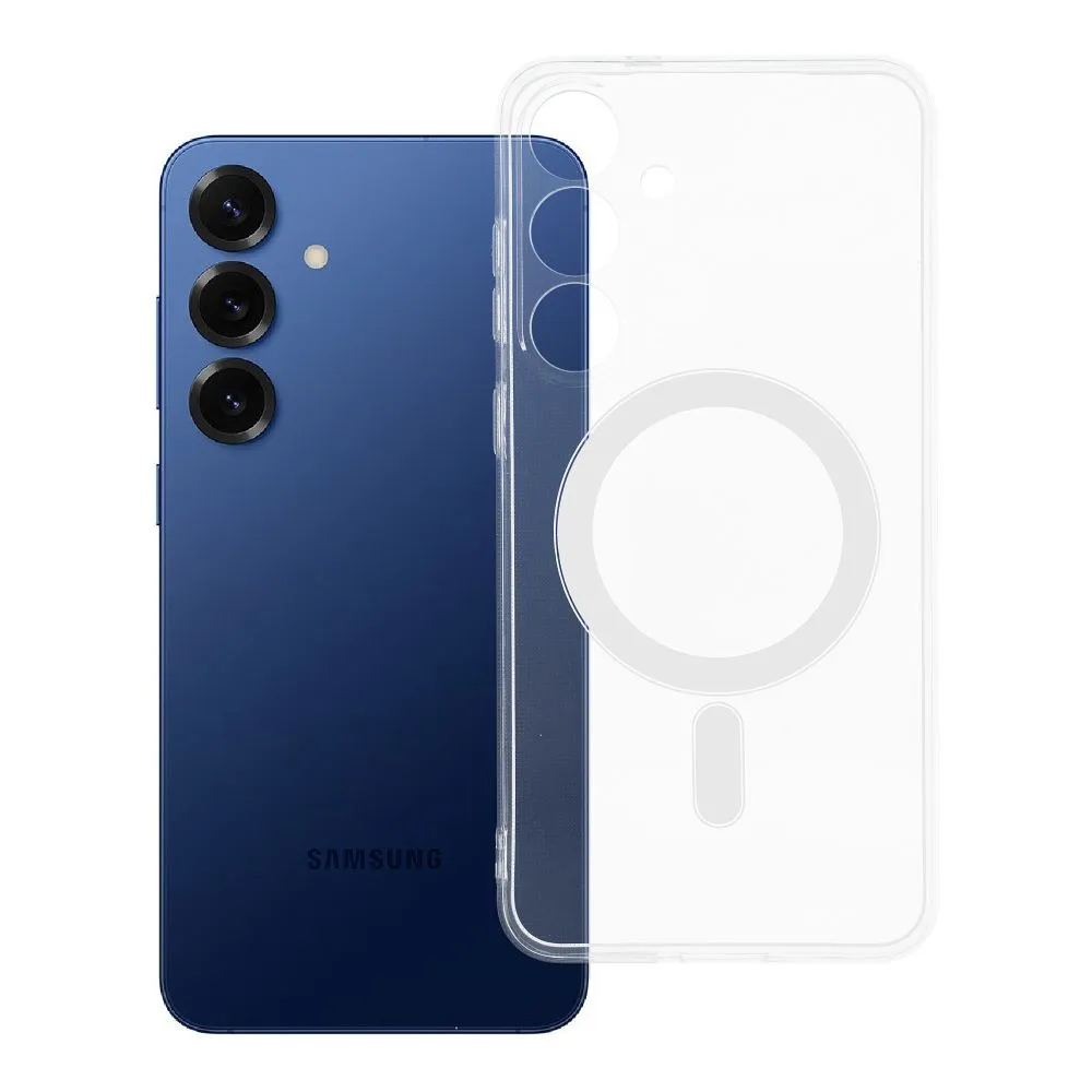 Case for Samsung S25 PLUS Clear Case 2 mm Mag Cover compatible with MagSafe (camera protection) transparent