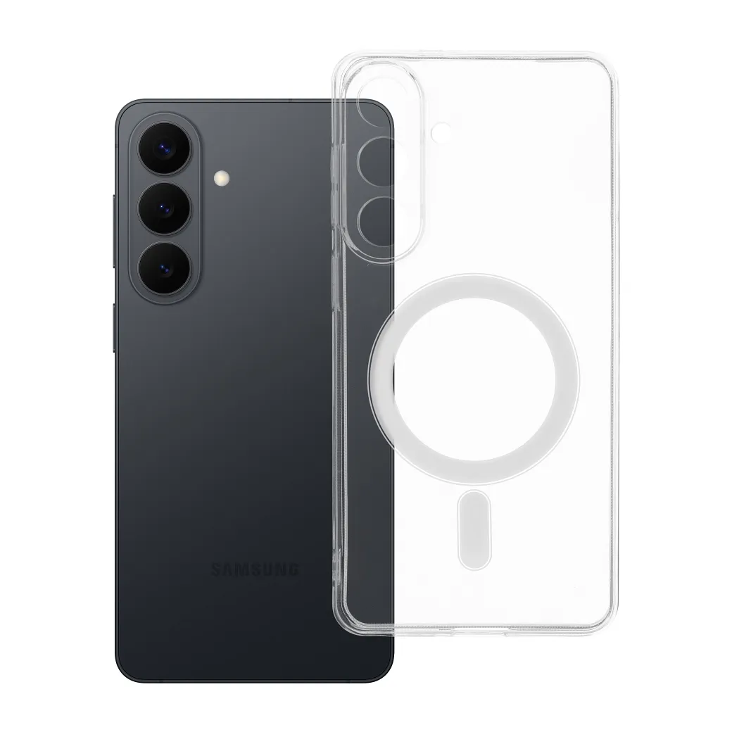Case for Samsung S26 PLUS Clear Case 2 mm Mag Cover compatible with MagSafe (camera protection) transparent