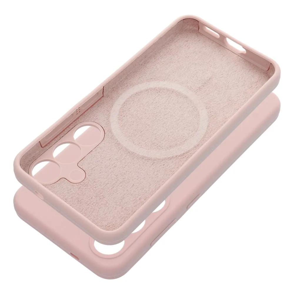 Case for Samsung S25 EDGE Silicone 2mm (camera protection) compatible with MagSafe powder pink