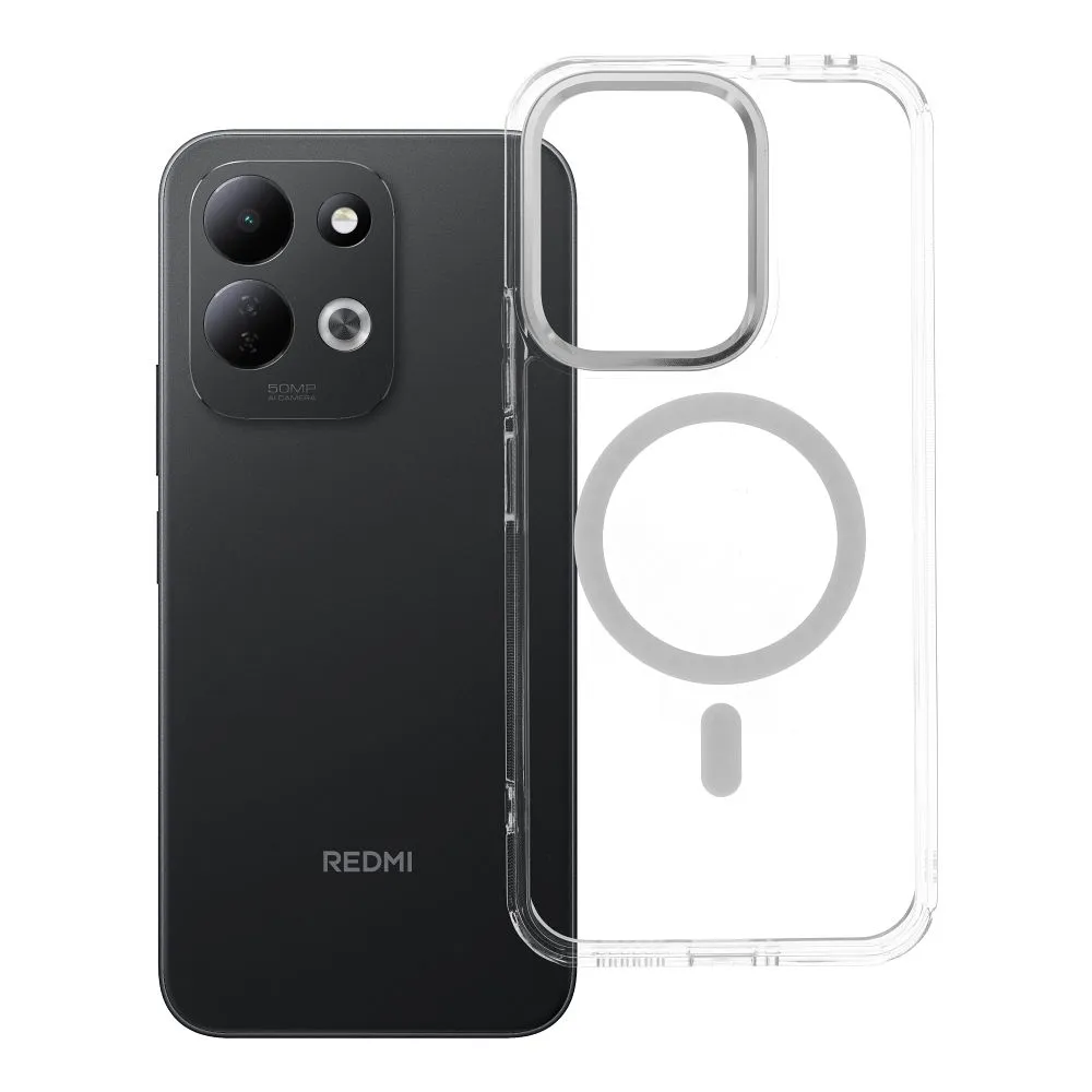 Case for Xiaomi Redmi 17 4G / 5G Frame Clear Hybrid Mag Cover compatible with MagSafe transparent