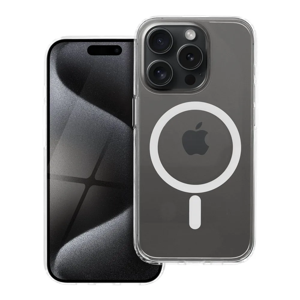 Case for iPhone 15 PRO Forcell F-Protect Clear Hybrid Premium compatible with Magsafe clear