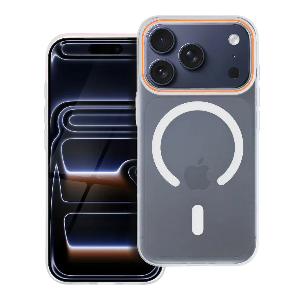 Case for iPhone 17 AIR Go Orange compatible with MagSafe transparent