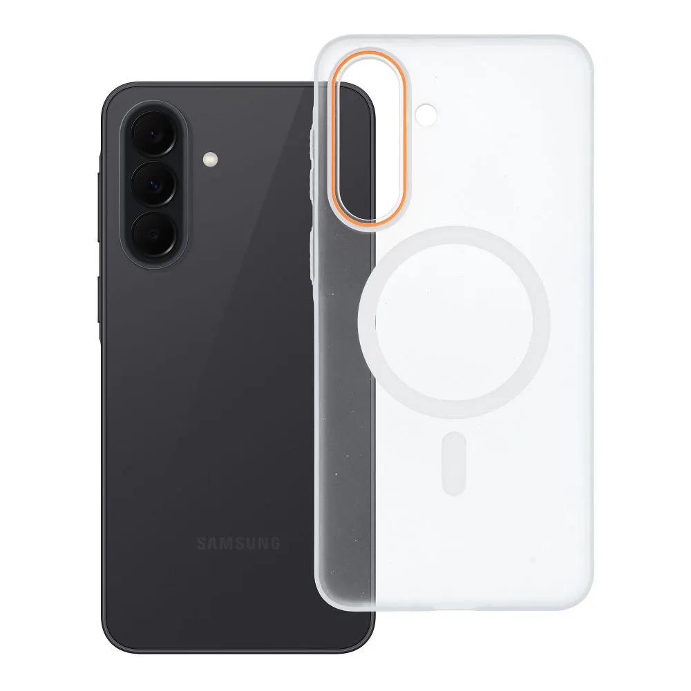 Case for Samsung A37 Go Orange compatible with MagSafe transparent