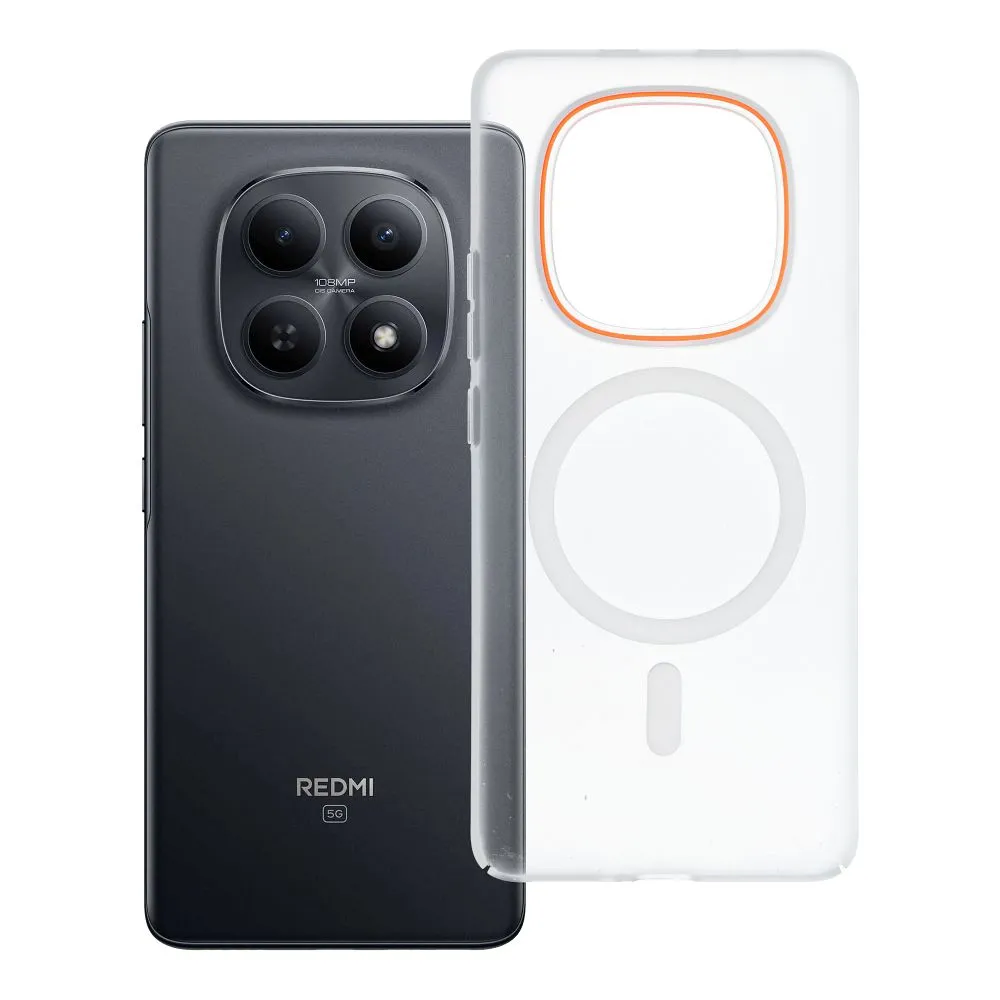 Case for Xiaomi Redmi Note 15 4G Go Orange compatible with MagSafe transparent