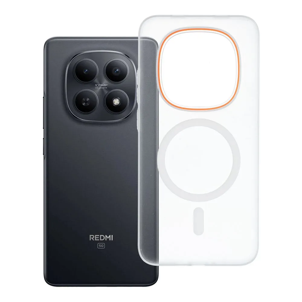 Case for Xiaomi Redmi Note 15 PRO 5G Go Orange compatible with MagSafe transparent