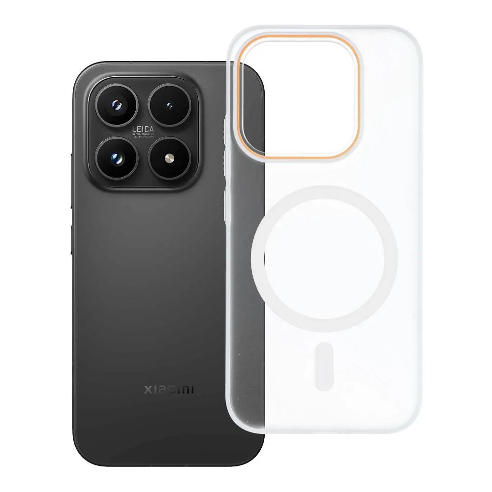 Case for Xiaomi 17 Go Orange compatible with MagSafe transparent