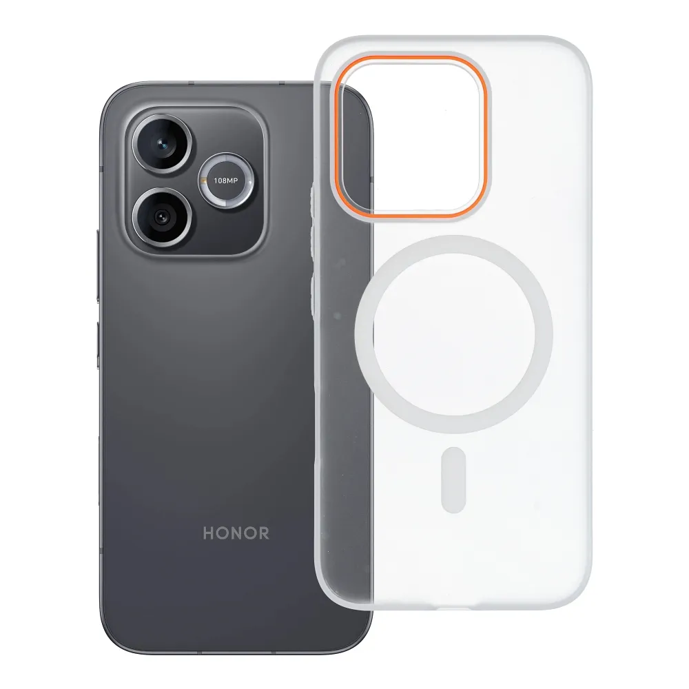 Case for Honor 600 LITE Go Orange compatible with MagSafe transparent