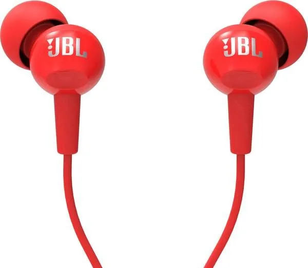 Wire earphones Jack 3,5 mm JBL C100Si red