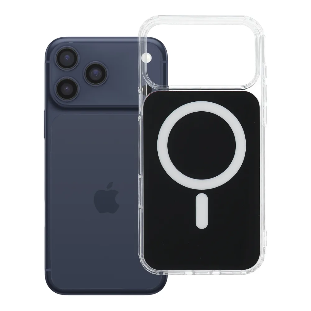 Case for iPhone 17 Pro Max / 18 Pro Max (low camera edge) Clear Fusion Mag Cover compatible with MagSafe black