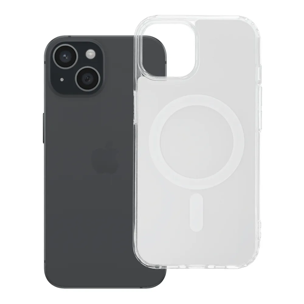 Case for iPhone 15 Clear Fusion Mag Cover compatible with MagSafe white