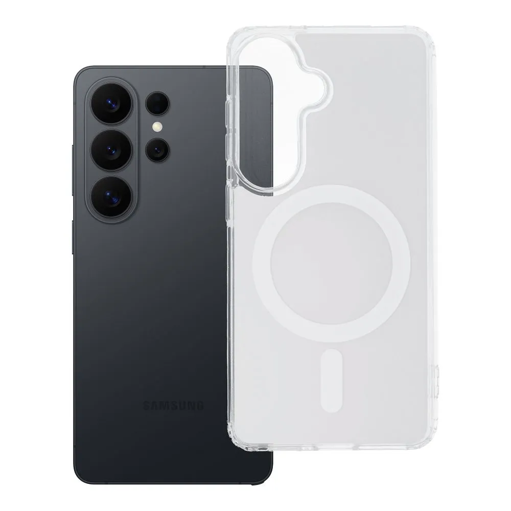 Case for Samsung S26 Clear Fusion Mag Cover compatible with MagSafe white
