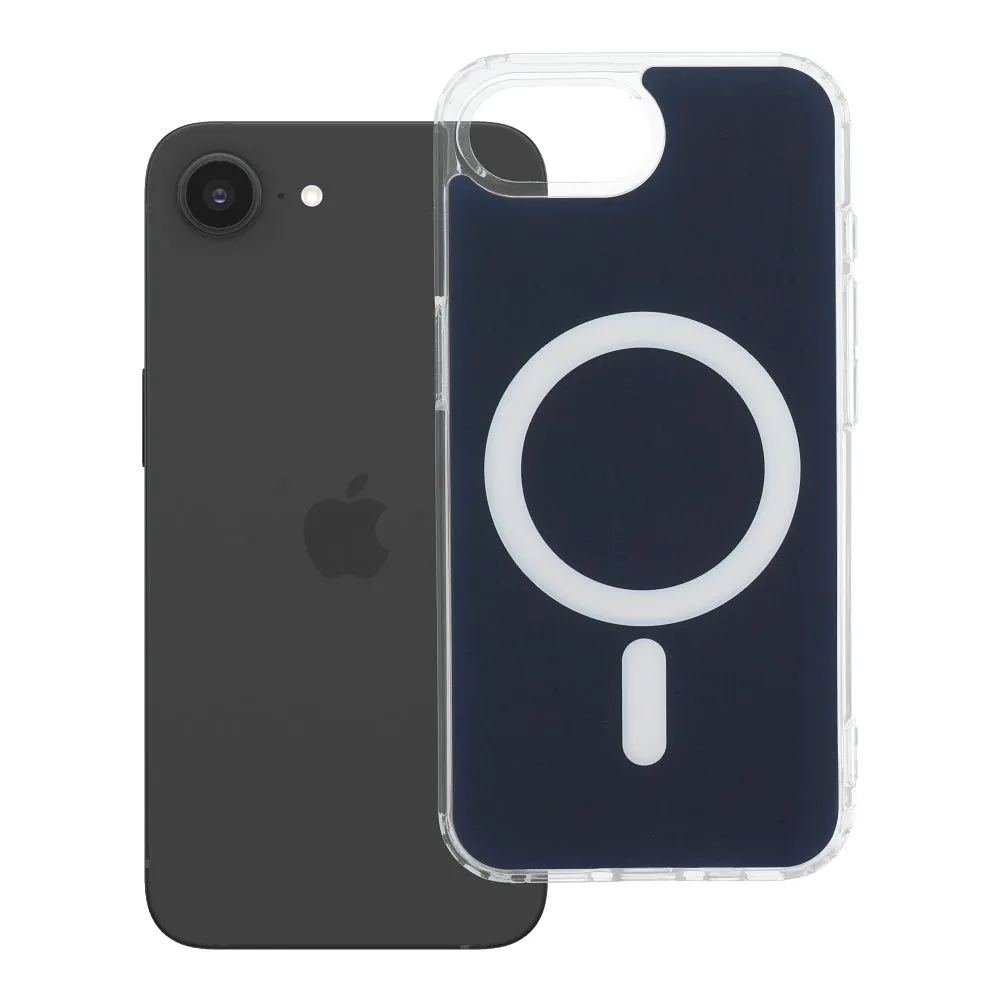 Case for iPhone 16e (SE4 2025) / 17e Clear Fusion Mag Cover compatible with MagSafe navy blue