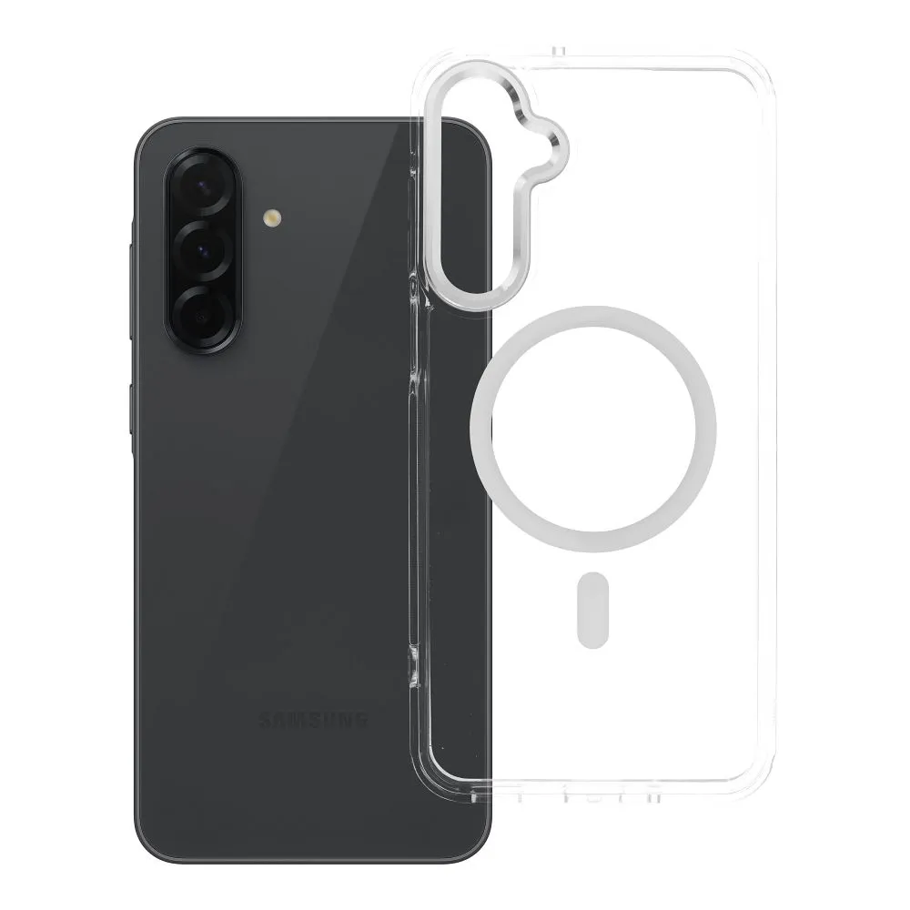 Case for Samsung A16 Frame Clear Hybrid Mag Cover compatible with MagSafe transparent