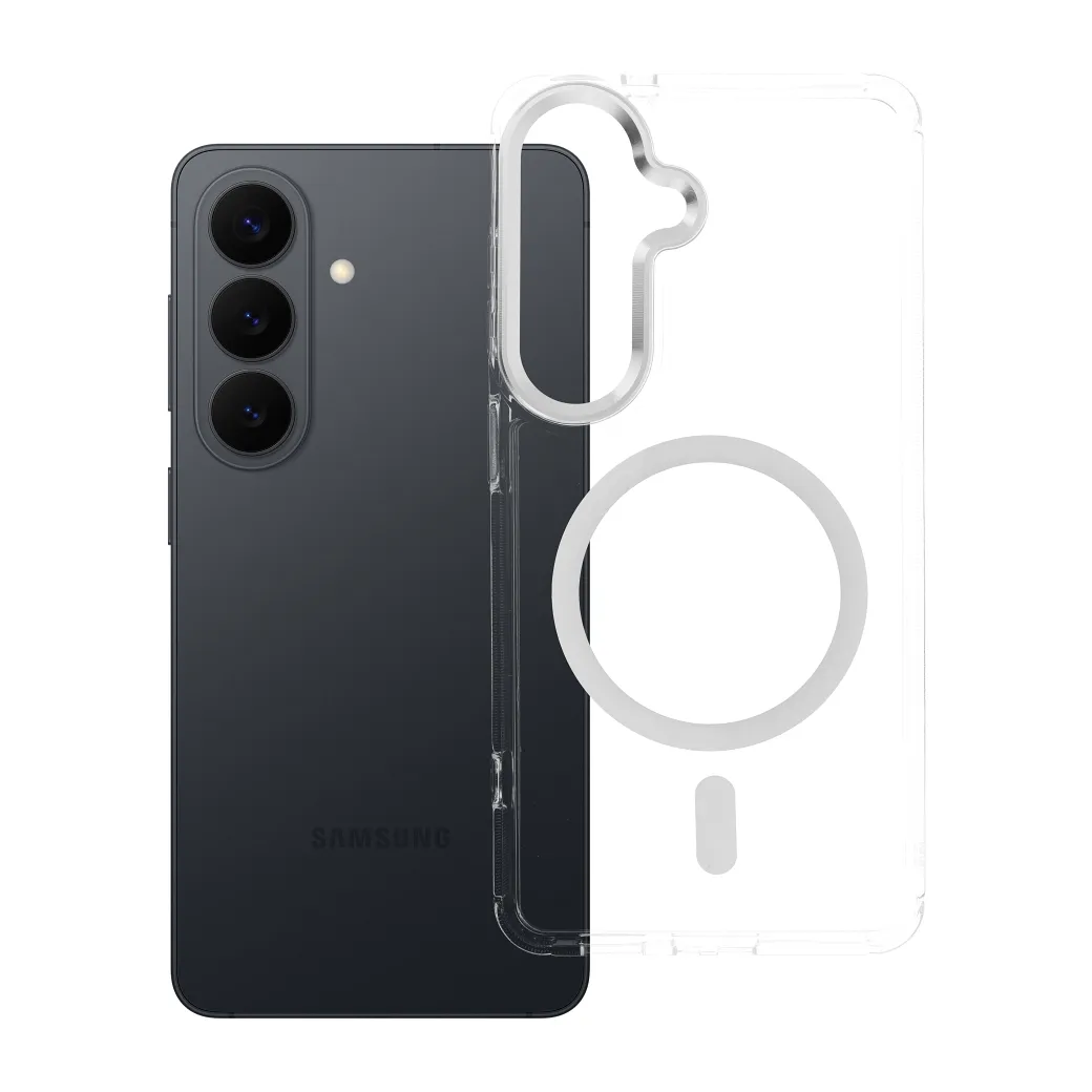 Case for Samsung S26 Frame Clear Hybrid Mag Cover compatible with MagSafe transparent