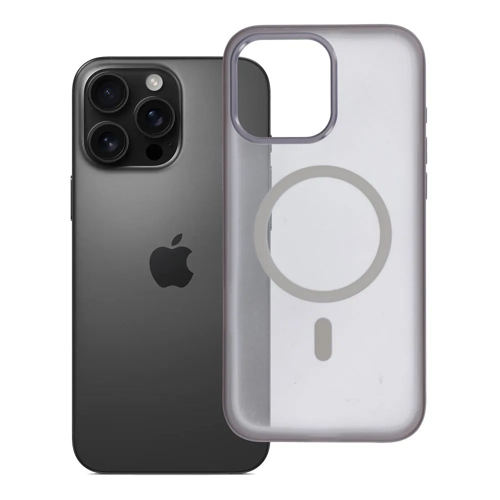 Case for iPhone 16 PRO MAX Flexline Mag Cover compatible with MagSafe gray
