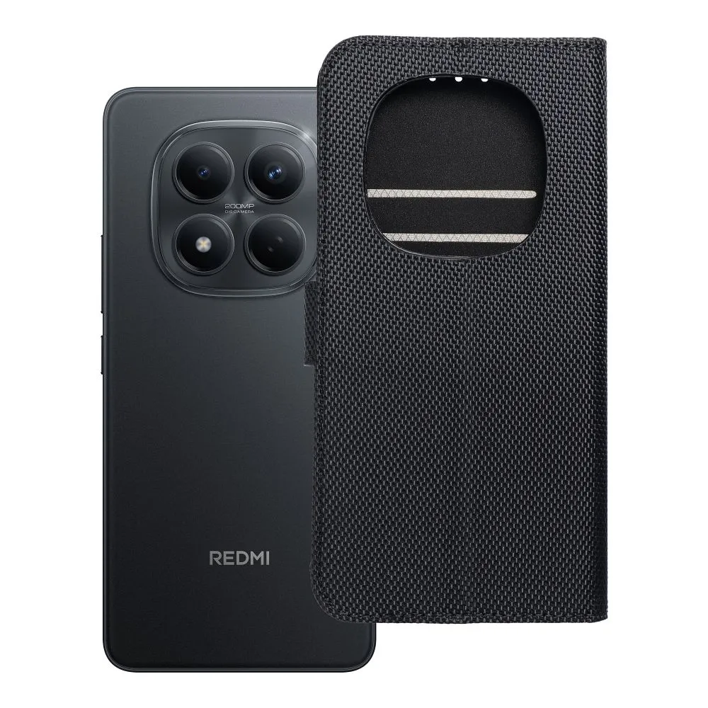 Flip case for Xiaomi Redmi NOTE 15 5G 4Card RFID anti-theft tech fabric black