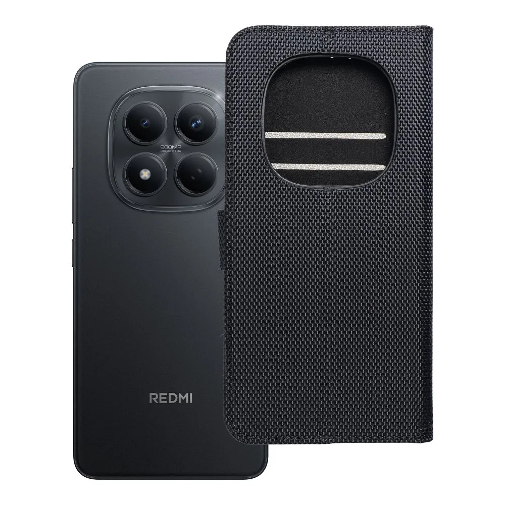 Flip case for Xiaomi Redmi NOTE 15 PRO 4G 4Card RFID anti-theft tech fabric black