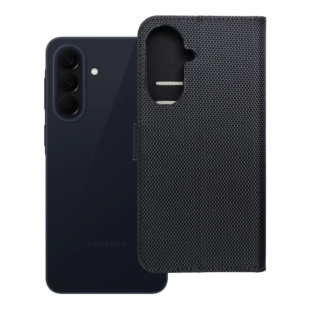 Flip case for Samsung A57 5G 4Card RFID anti-theft tech fabric black