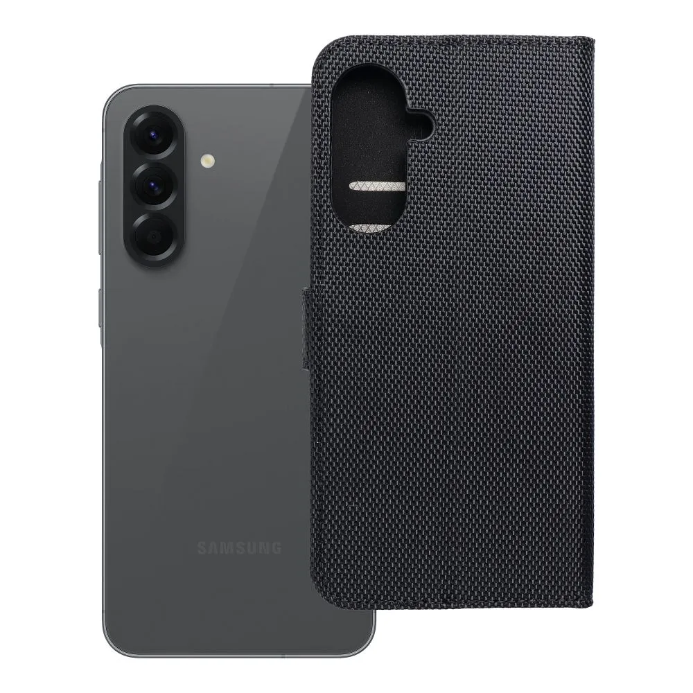 Flip case for Samsung A56 4Card RFID anti-theft tech fabric black