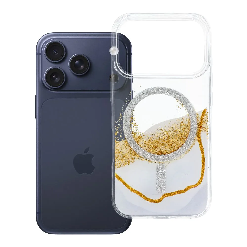Case for iPhone 17 Pro / 18 Pro (low camera edge) Golden compatible with MagSafe white