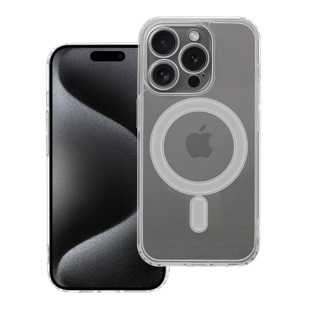 Case for iPhone 15 PRO Clear Mag Cover (STR / CAMERA PROTECTION) compatible with MagSafe transparent