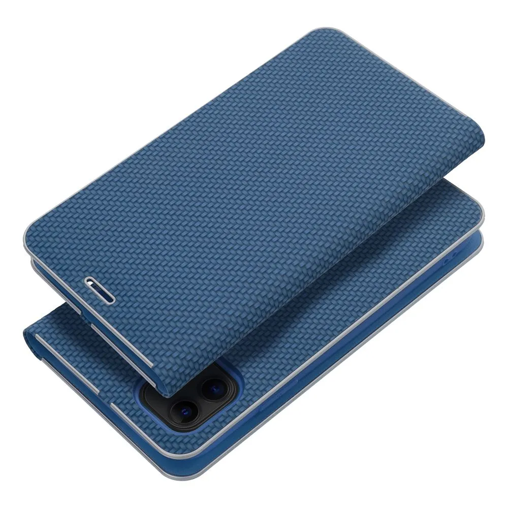 Flip case for iPhone 15 Luna Book Carbon blue