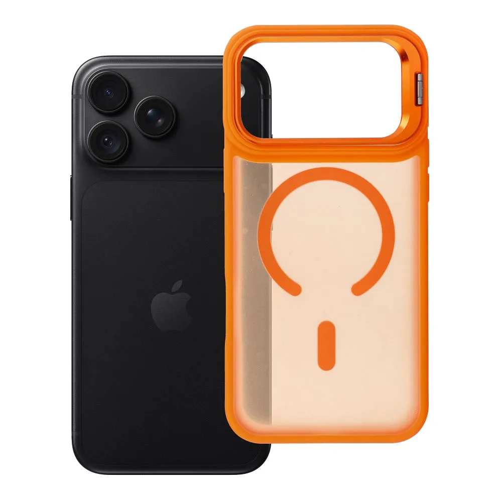 Case for iPhone 18 Pro Max / 17 Pro Max Forcell F-Protect Shadow Stand Premium compatible with MagSafe orange