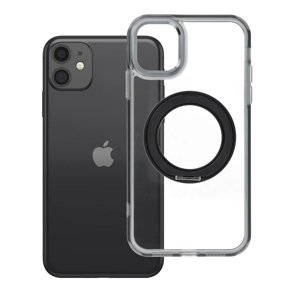Case for iPhone 11 Frame Circle Stand compatible with MagSafe black