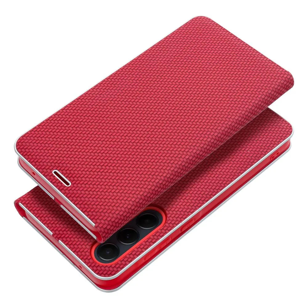Flip case for Samsung S25 Luna Book Carbon red