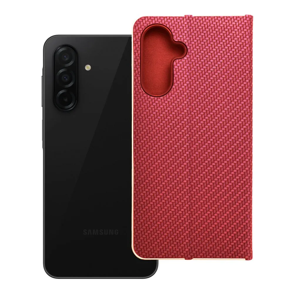 Flip case for Samsung A26 5G Luna Book Carbon red
