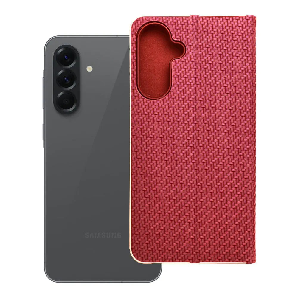 Flip case for Samsung A56 5G Luna Book Carbon red