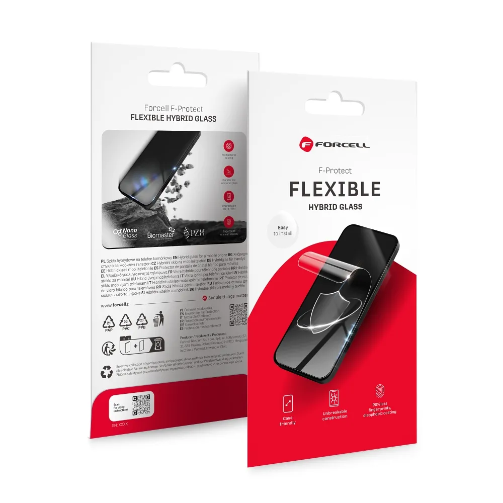 Hybrid glass to iPhone 16 PRO / 17 / 18 Forcell Flexible 5D black