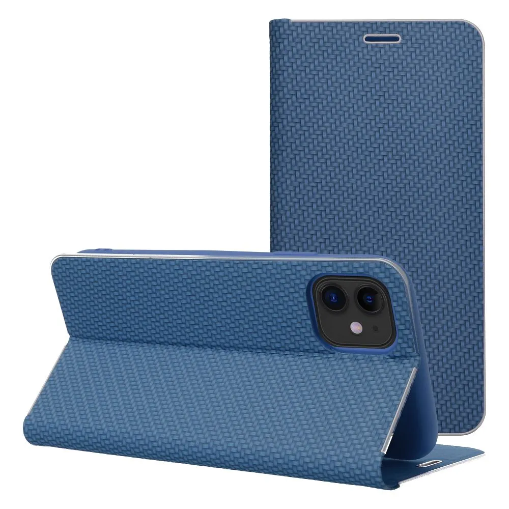 Flip case for iPhone 17 AIR Luna Book Carbon blue